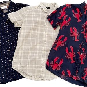 size medium short sleeve men’s button down x3 shirts